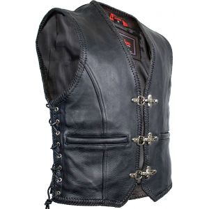 Байкерський шкіряний жилет 900