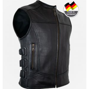 Байкерський шкіряний жилет №9027