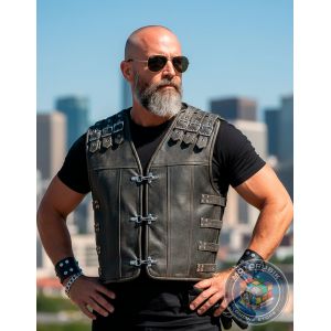 Шкіряний байкерський жилет CUSTOM CLUB