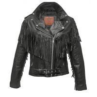 Жіноча шкіряна куртка з бахромою «Arctic Explorer»