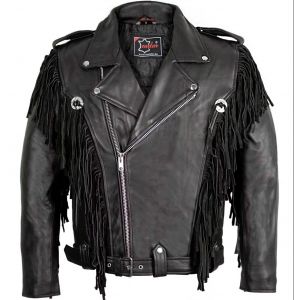Шкіряна куртка Chopper з бахромою