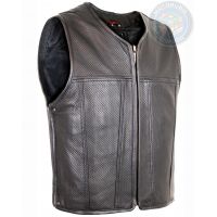 Чоловічий байкерський жилет із перфорованої шкіри (Premium Cowhide)