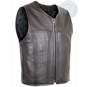 Чоловічий байкерський жилет із перфорованої шкіри (Premium Cowhide)