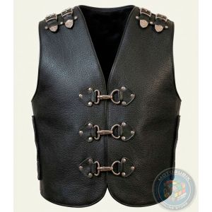 Чоловічий шкіряний жилет "Броня"