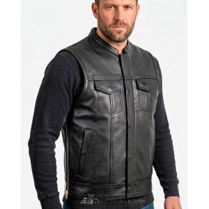 Байкерський шкіряний жилет Sons of Anarchy з розширенням розміру