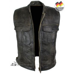 Байкерський шкіряний жилет Sons of Anarchy — Brown Cracker