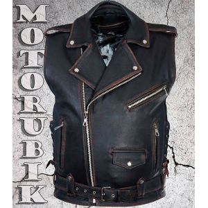 Байкерський шкіряний жилет Commando