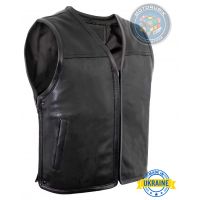 Байкерський шкіряний жилет "Road King"