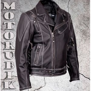 Чоловіча шкіряна косуха Rogue (чорна з сірим відтінком) Чоловіча шкіряна косуха Rogue (чорна з сірим відтінком)