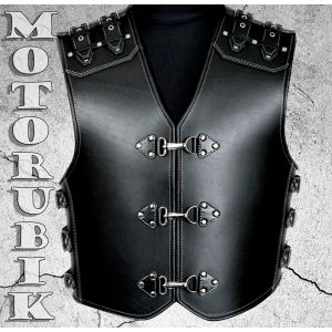 Кожаный жилет для байкера  "Броня-Классик"