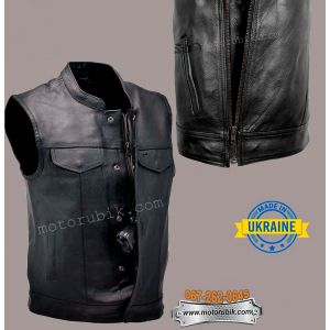 Байкерський шкіряний жилет "Сини Анархії" (з регулюванням об'єму)